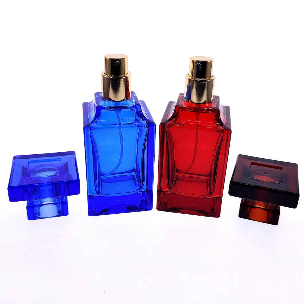 50ml Spray -Color Perfume Bottle Spot Crystal White Material Glass TF Blue Wine Red Bayonet Perfume Bottle Saladin