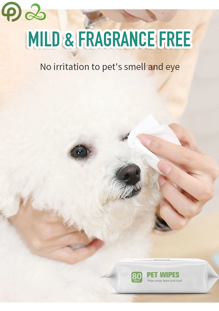 Biodegradable 99.9 Pure Water Dog Ear Wipes En Espanol for Pets