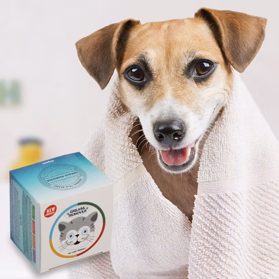 Shampoo per animali domestici con ingredienti vegetali lisci per il controllo dell'olio in lattina portatile